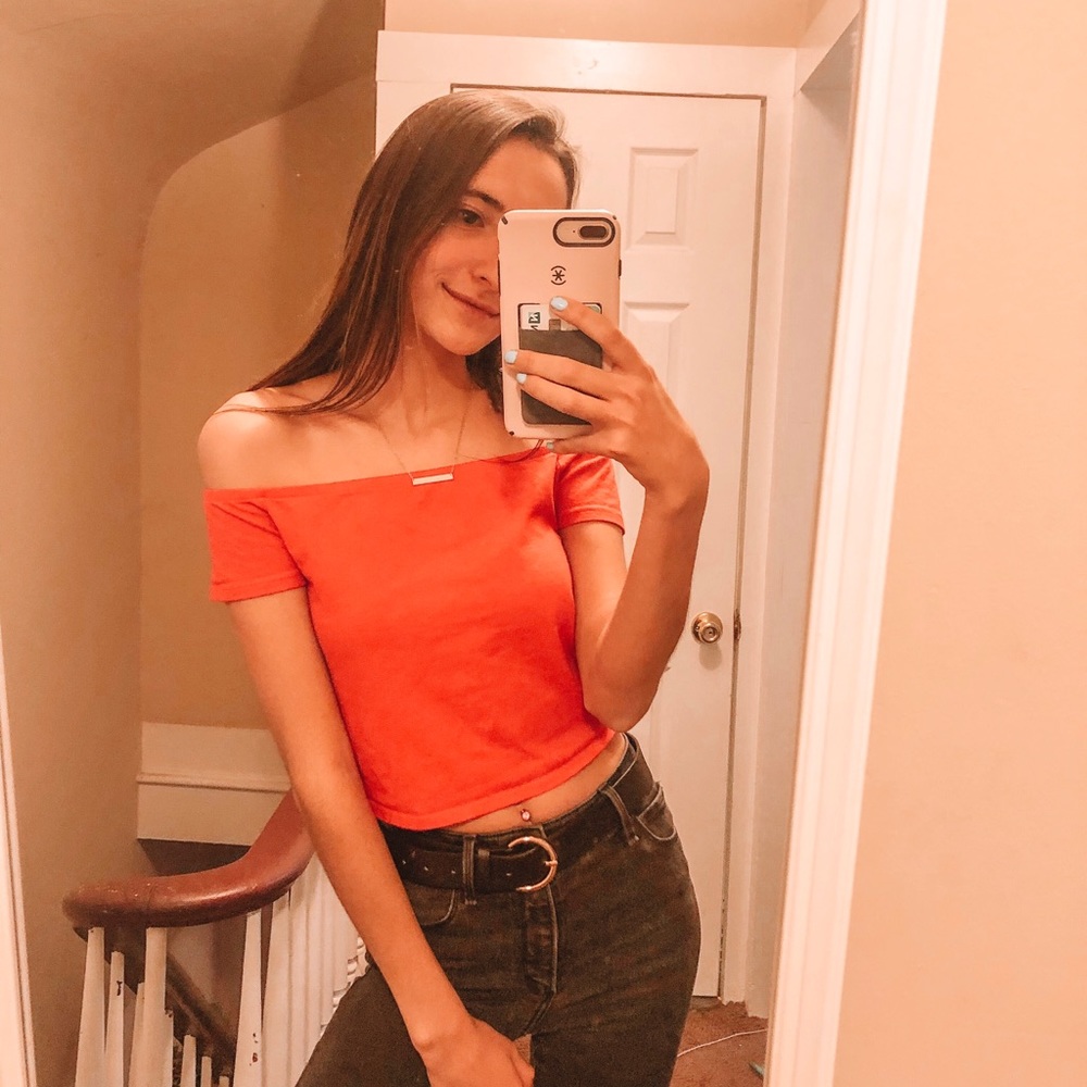red crop top